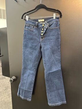 Madewell Blue High-Rise Button-Fly Flare Jeans